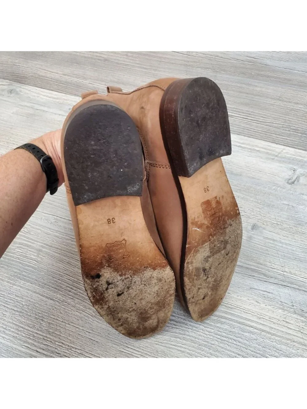 Vintage Laura Ashley Chelsea boots, light brown